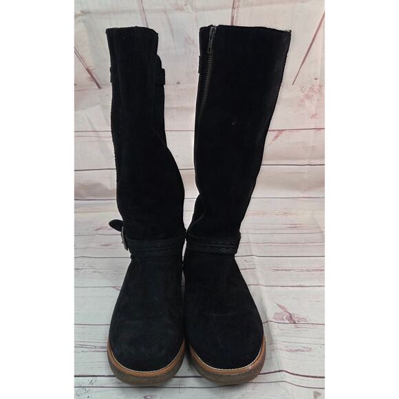 UGG Australia Size 9 GELLAR Black SUEDE WATER RESIST RIDING BOOT 1013196 - Picture 2 of 10